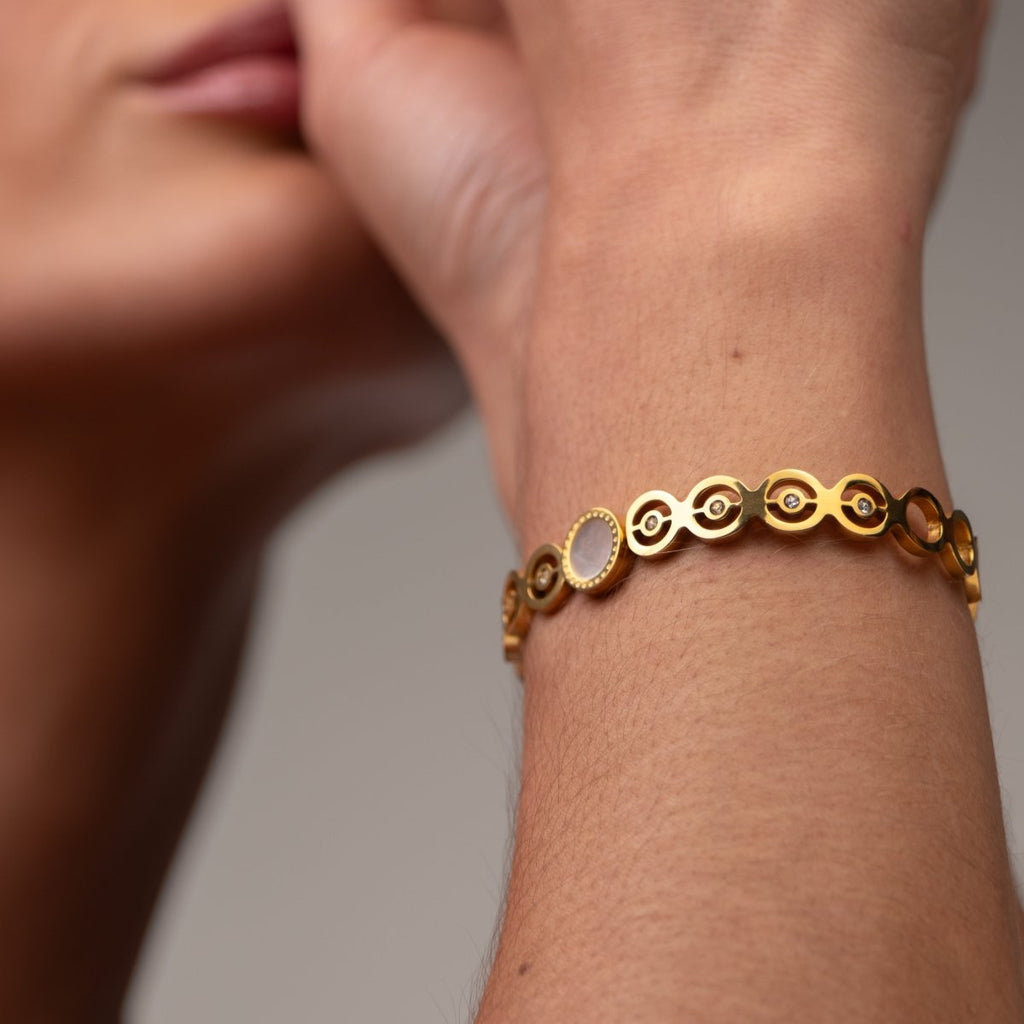 Bracelete Olivia Pedra Zircônia Banhado em Ouro 18k