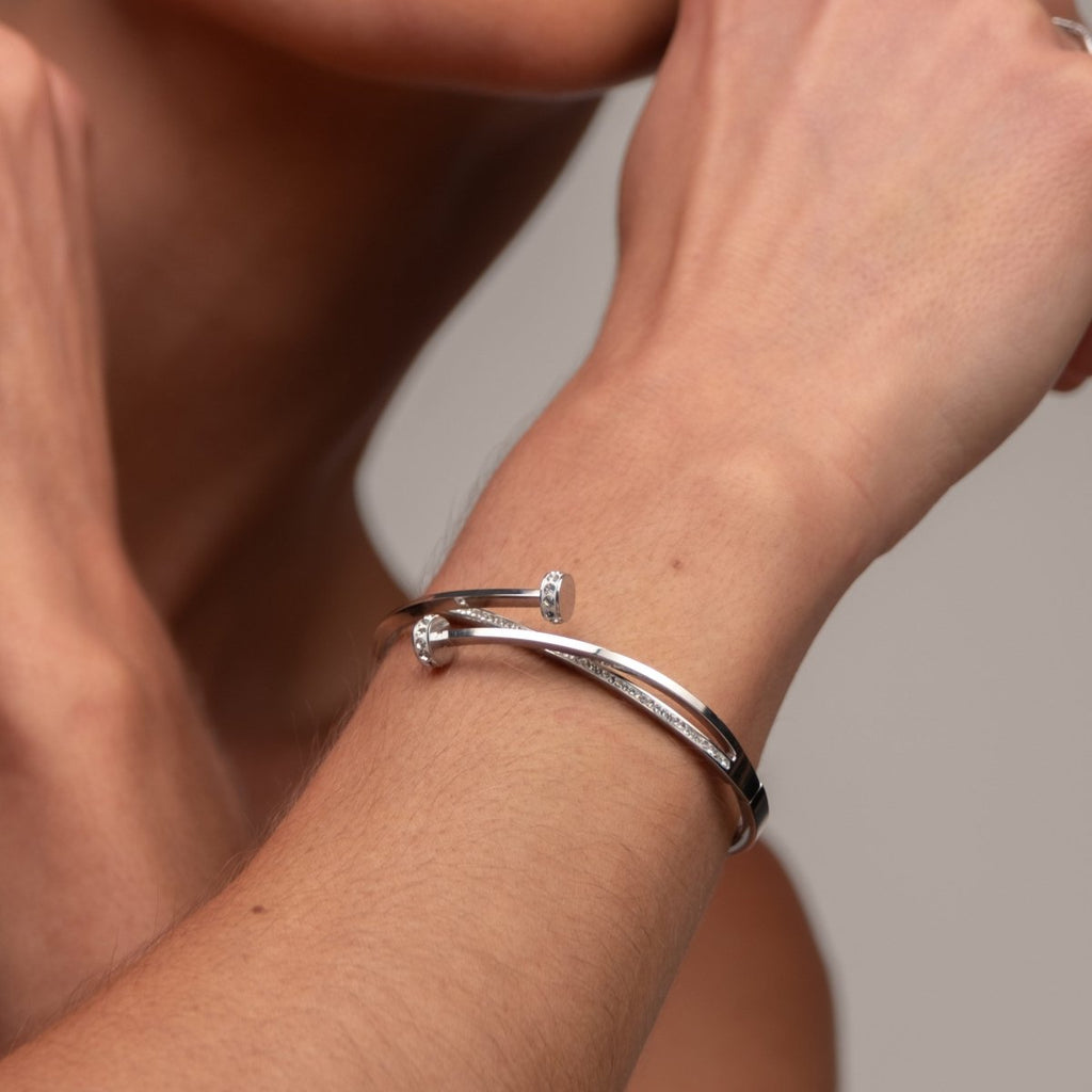 Bracelete Prego Zircônia - Prata