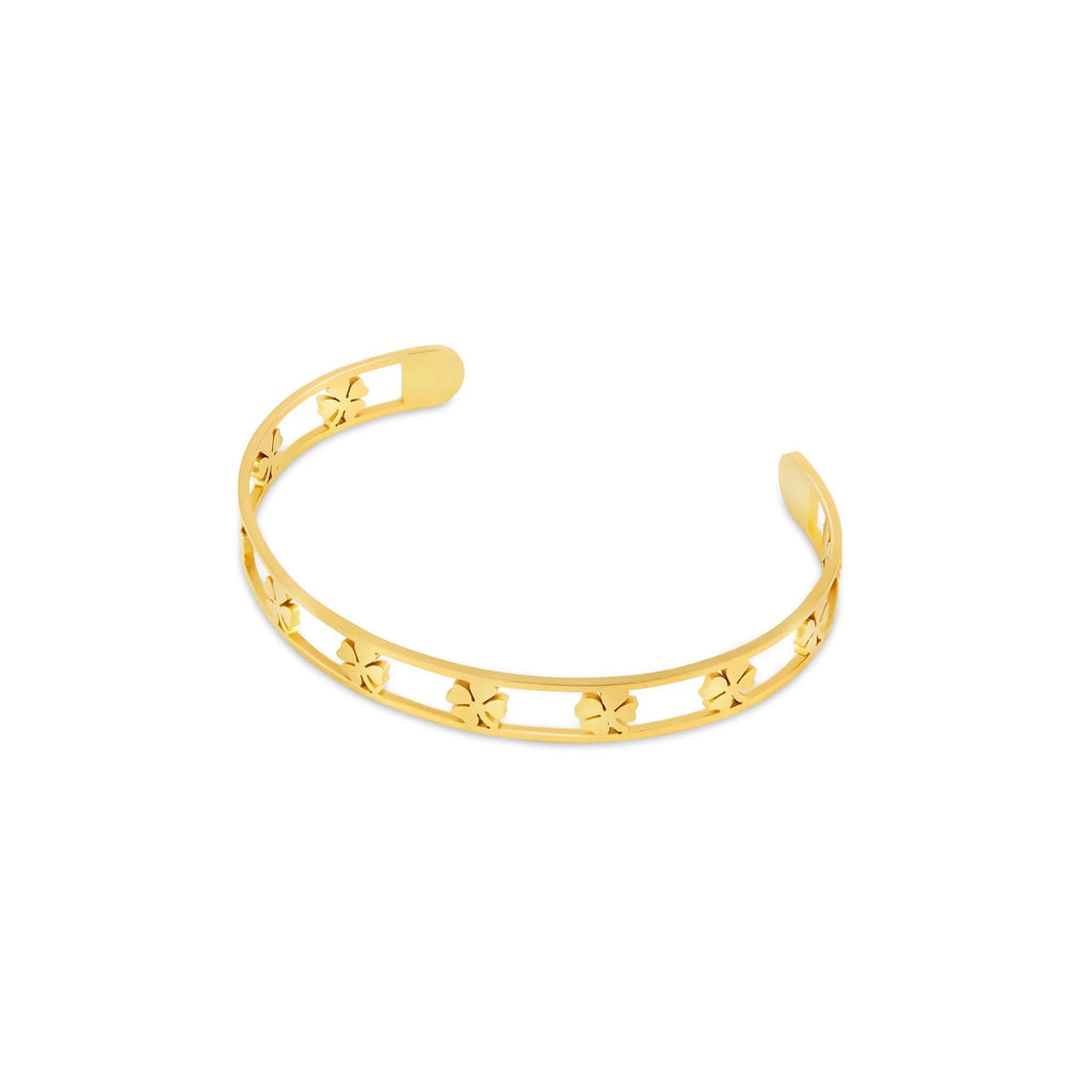 Bracelete Trevo Vazado Banhado em Ouro 18K