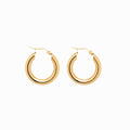 Brinco de Argola Tubo Lele M Banhado em Ouro 18K