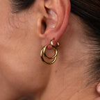 Brinco Trio de Argolas Banhado em Ouro 18K
