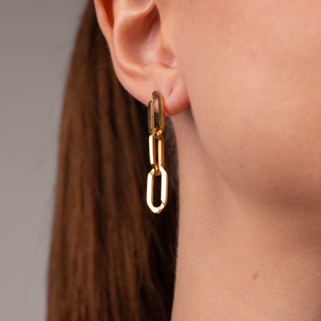 Brincos Pendentes Elo Banhado em Ouro 18k