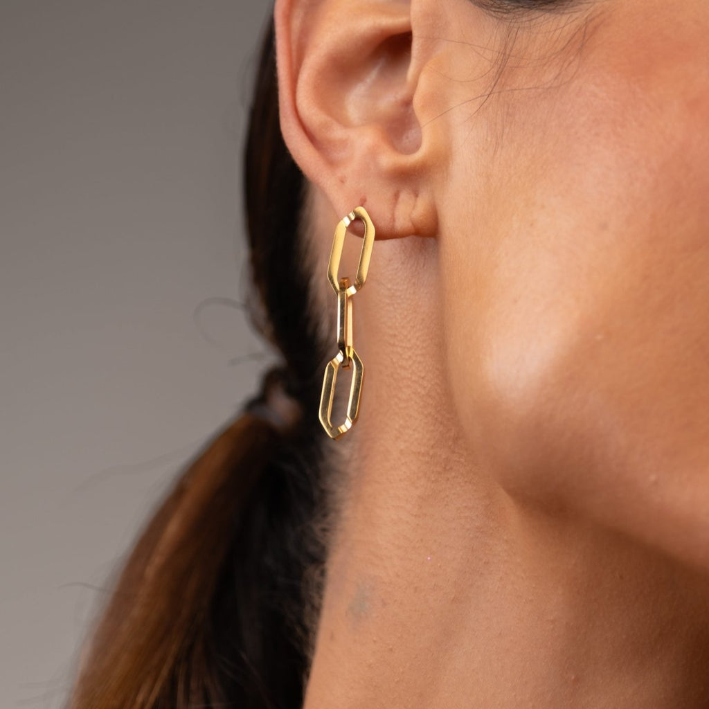 Brincos Pendentes Elo Banhado em Ouro 18k