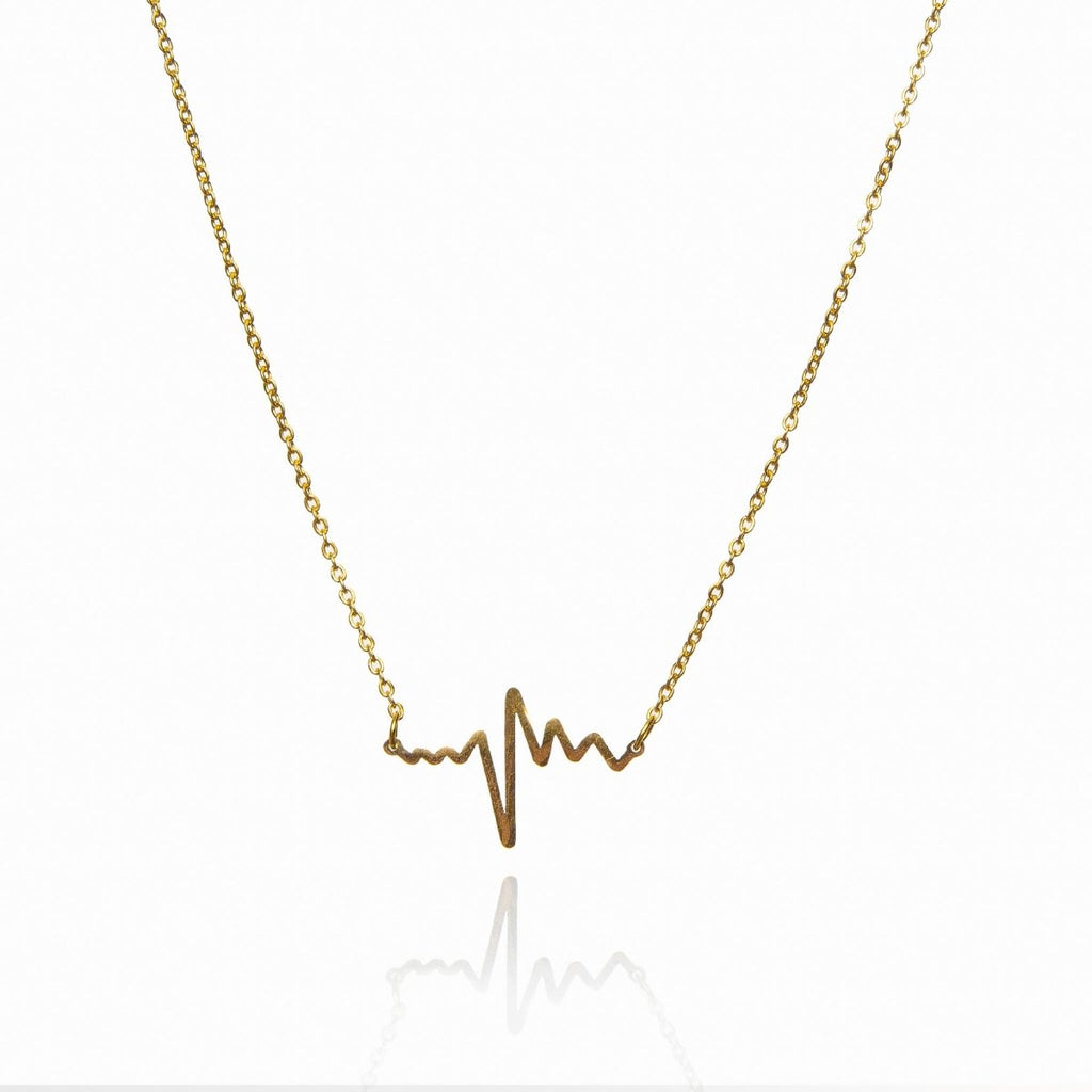 Colar Batimentos Life Pingente Banhado em Ouro 18K
