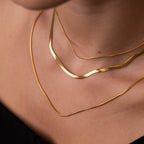 Colar Celina Trio Camadas Malha Banhado em Ouro 18K