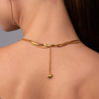 Colar Celina Trio Camadas Malha Banhado em Ouro 18K