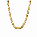 Colar Corrente Pingente Retangular Minimalista Banhado em Ouro 18K