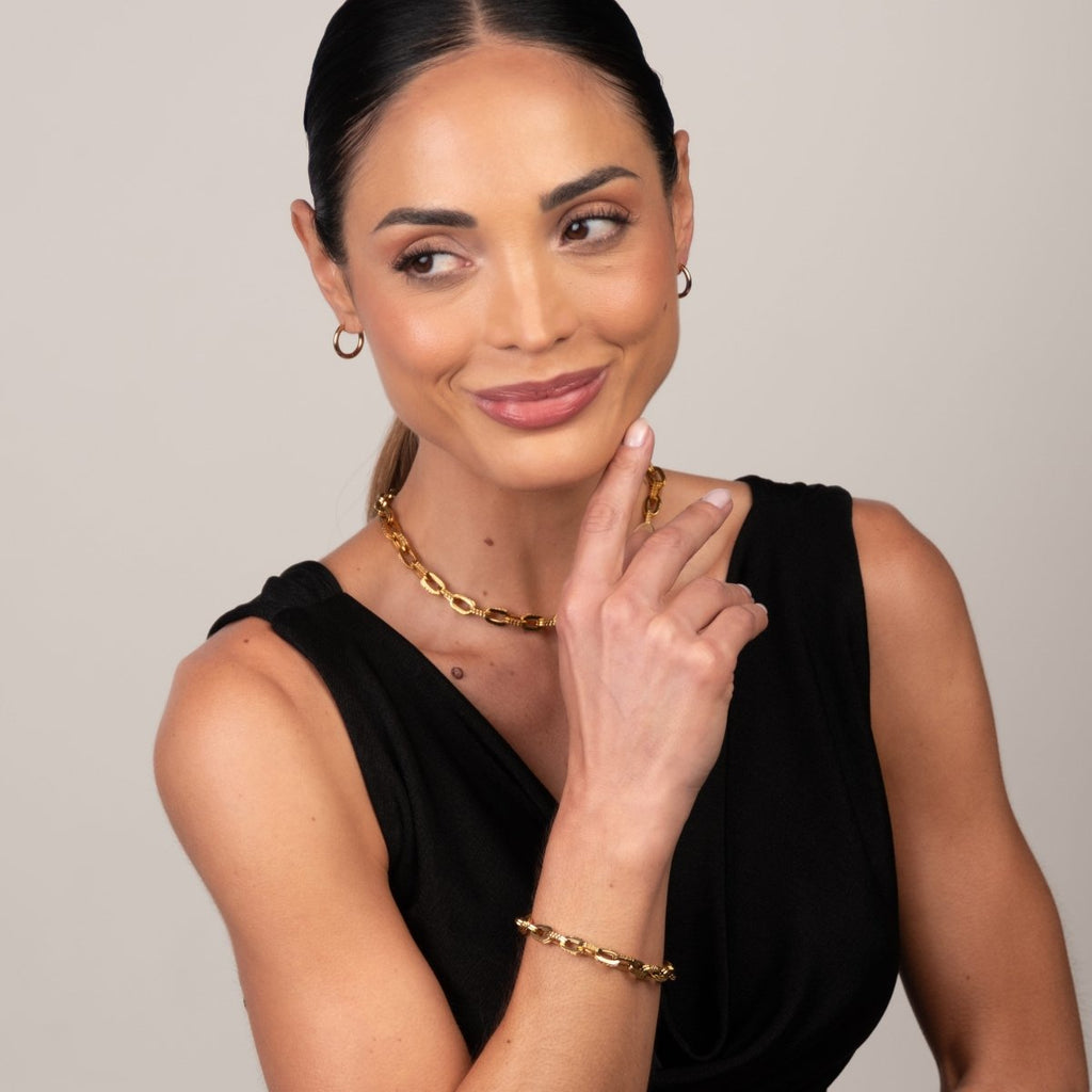 Colar Elos Chunky Banhado em Ouro 18k