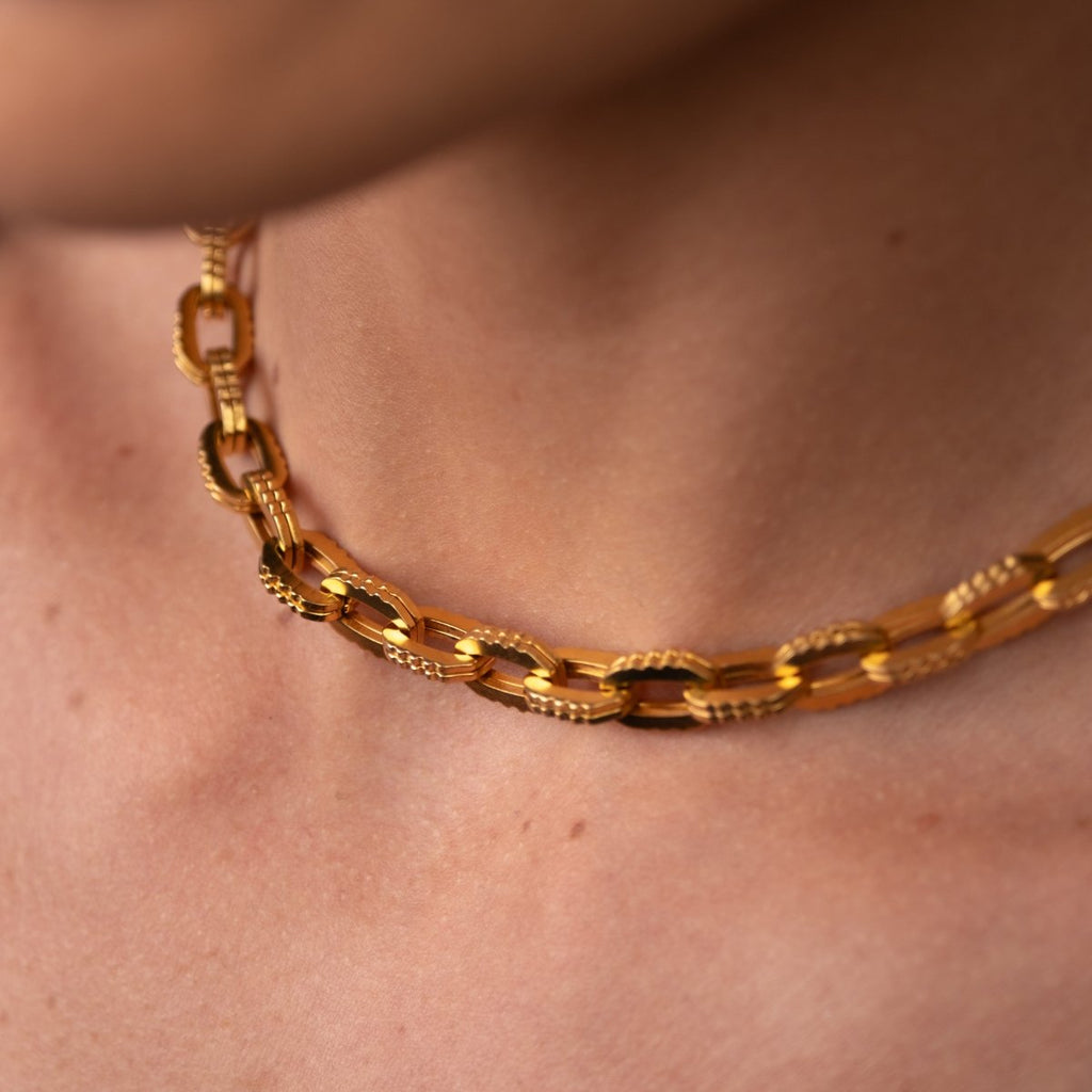 Colar Elos Chunky Banhado em Ouro 18k