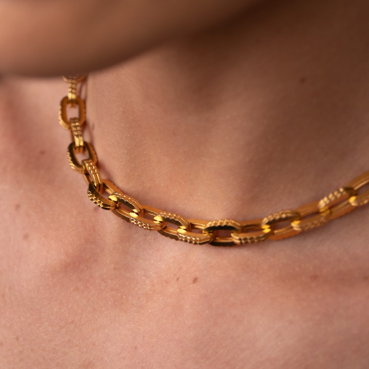 Colar Elos Chunky Banhado em Ouro 18k