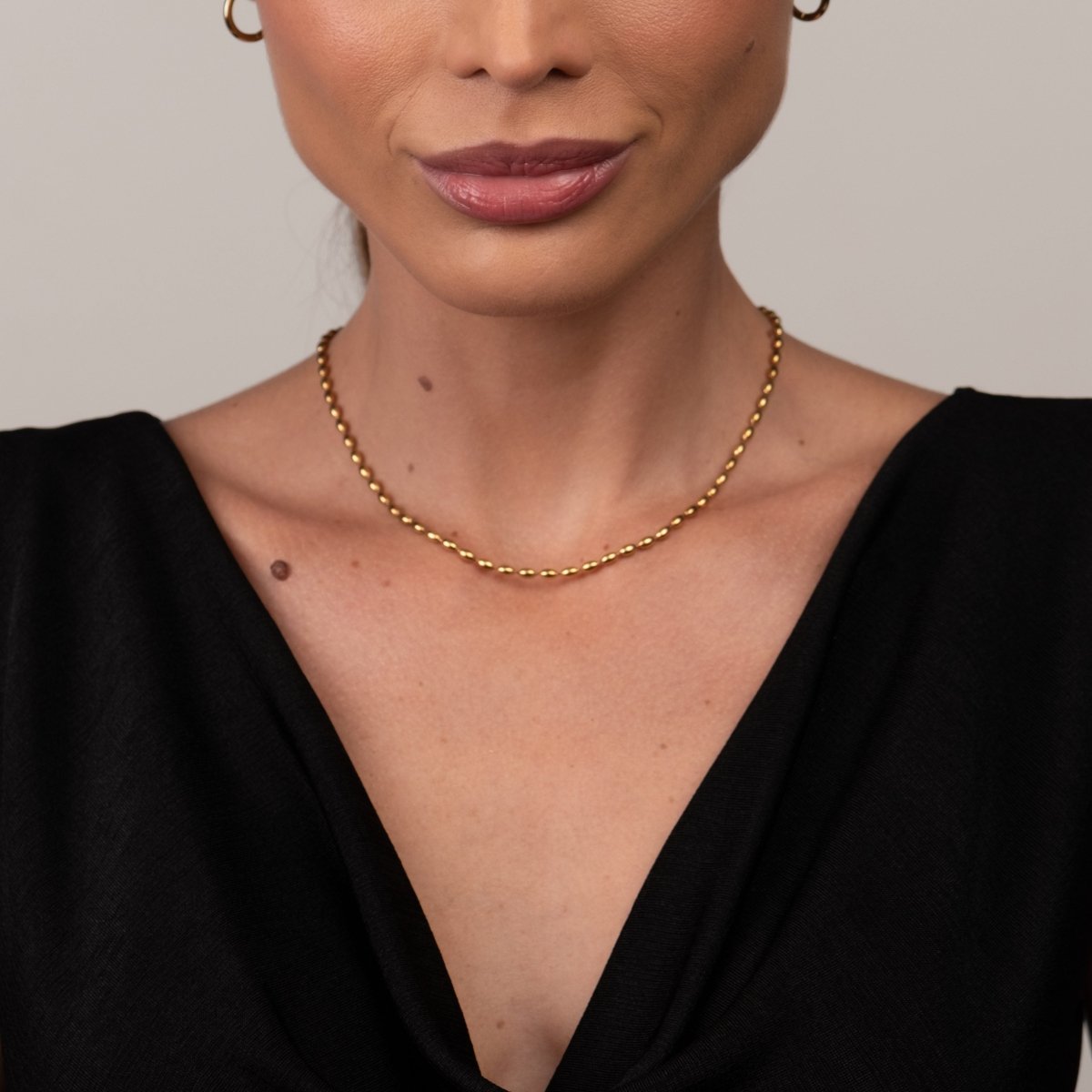 Colar Esfera Banhado em Ouro 18K