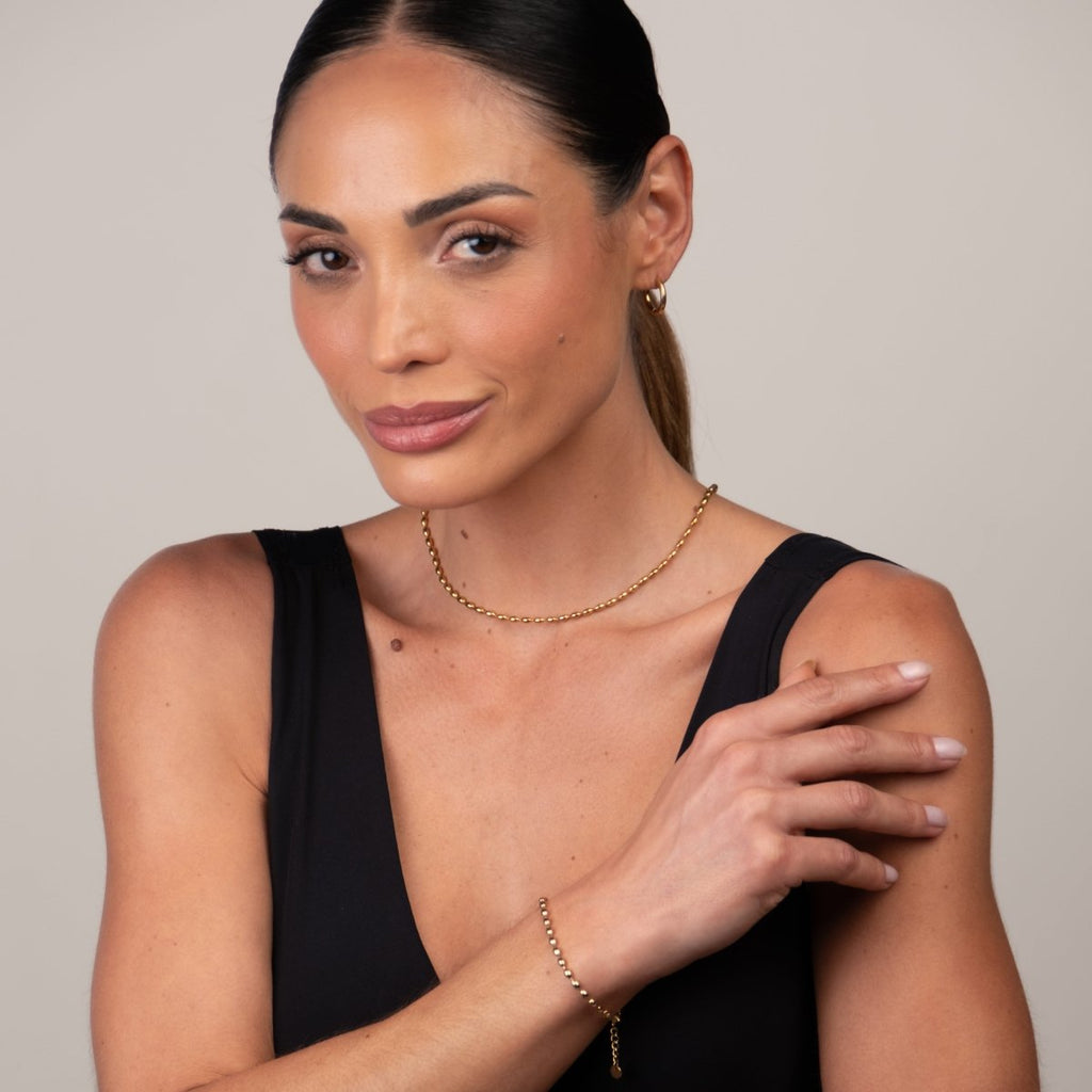 Colar Esfera Banhado em Ouro 18K
