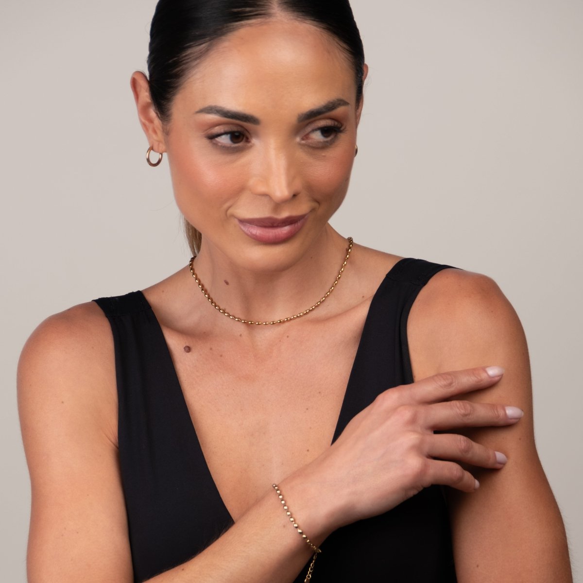 Colar Esfera Banhado em Ouro 18K