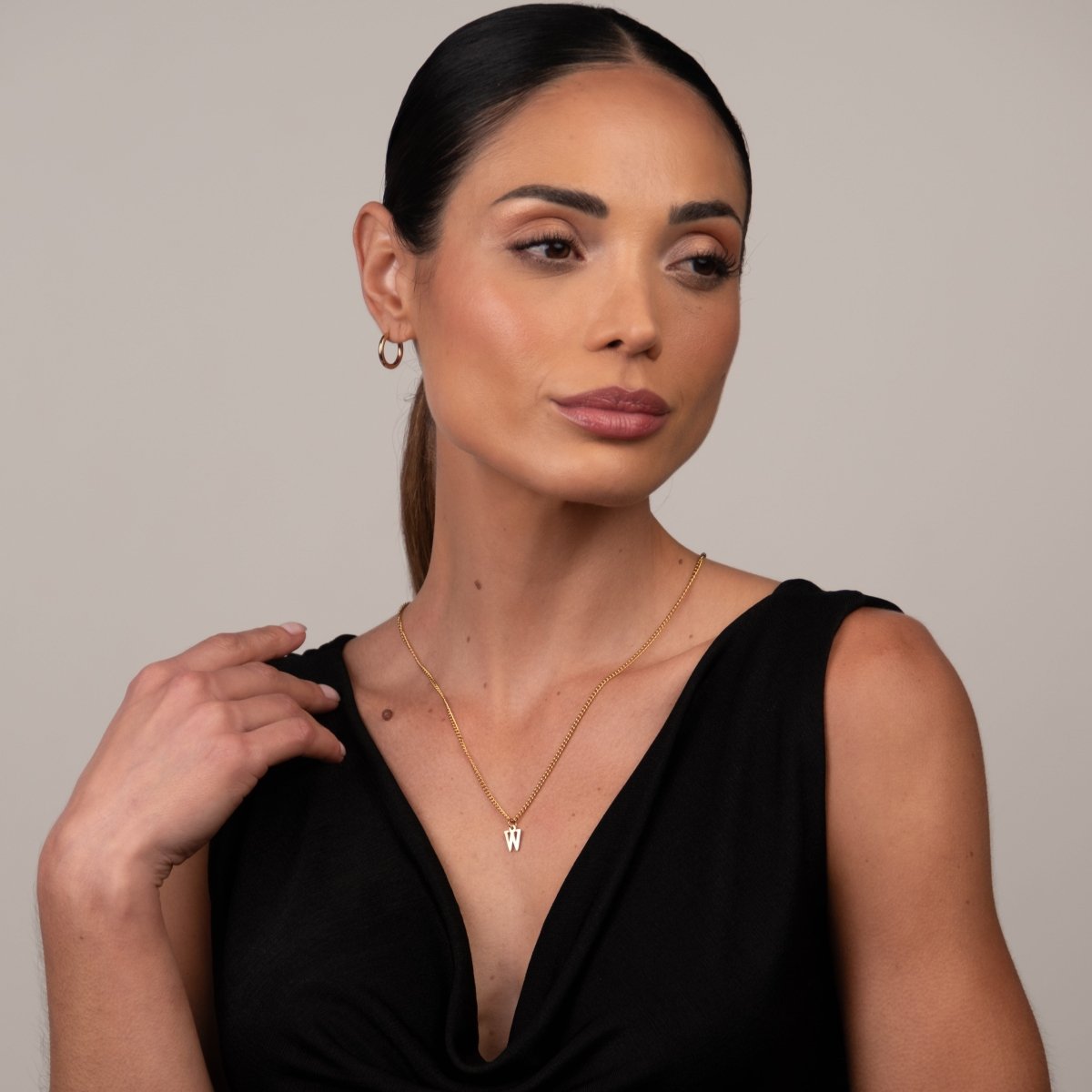 Colar Letra Inicial Chain Banhado em Ouro 18K