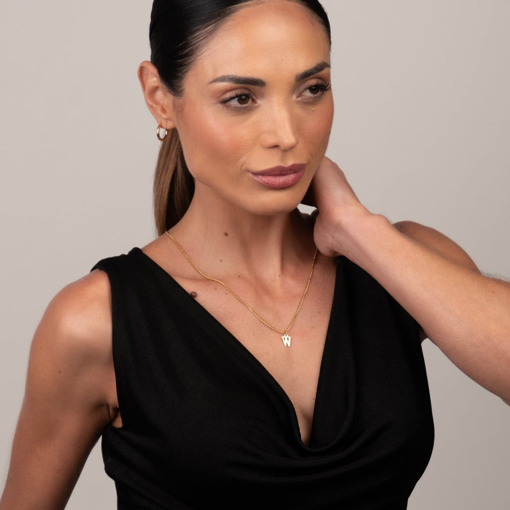 Colar Letra Inicial Chain Banhado em Ouro 18K