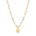 Colar Letra Inicial Clip Chain Banhado em Ouro 18K