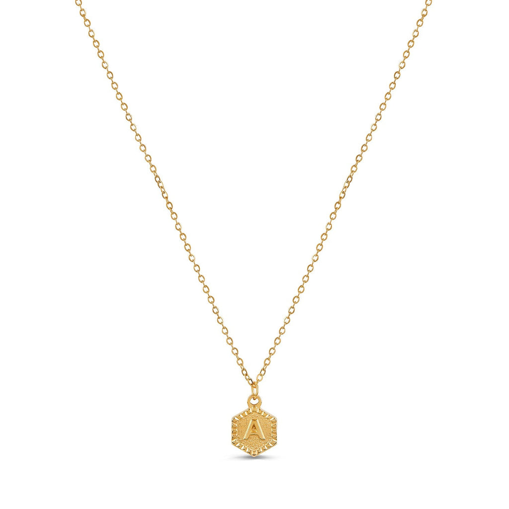 Colar Letra Inicial Hex Banhado em Ouro 18K
