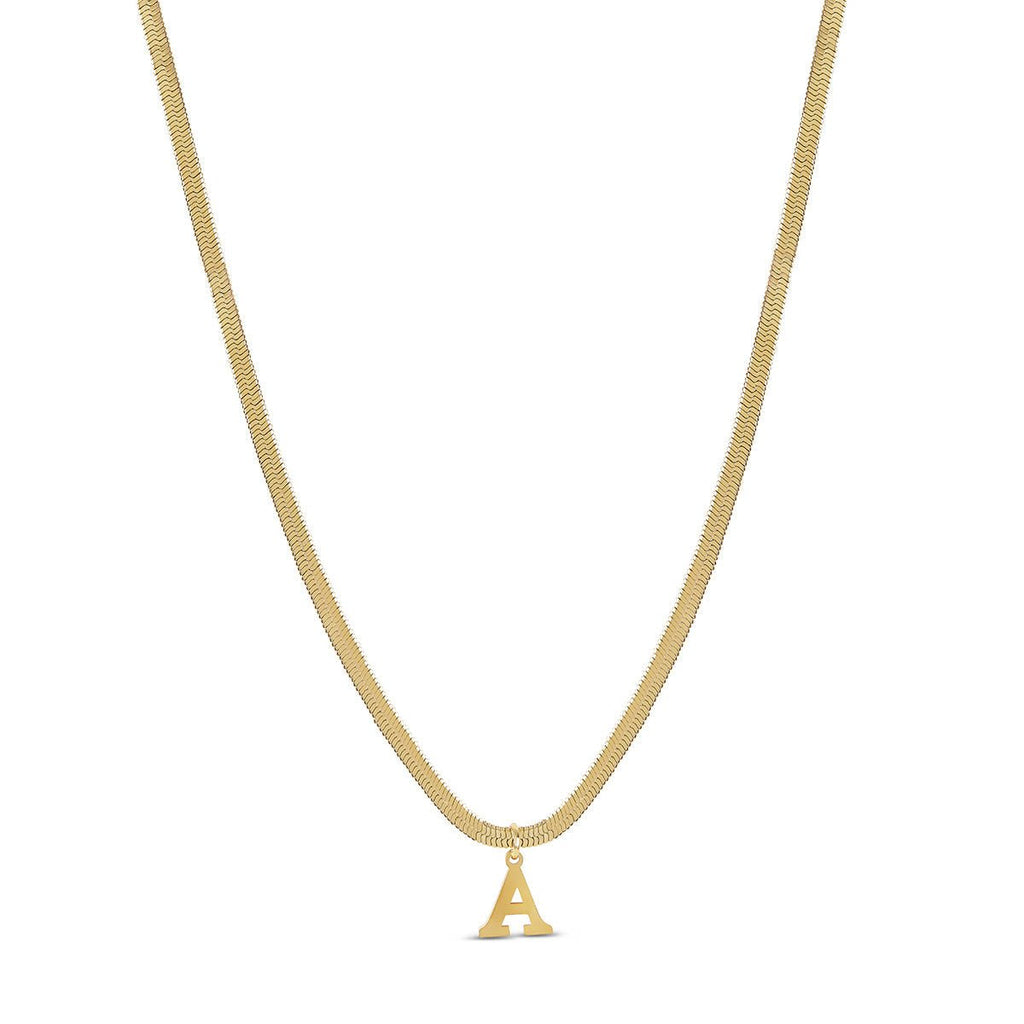 Colar Letra Inicial Malha Banhado em Ouro 18K