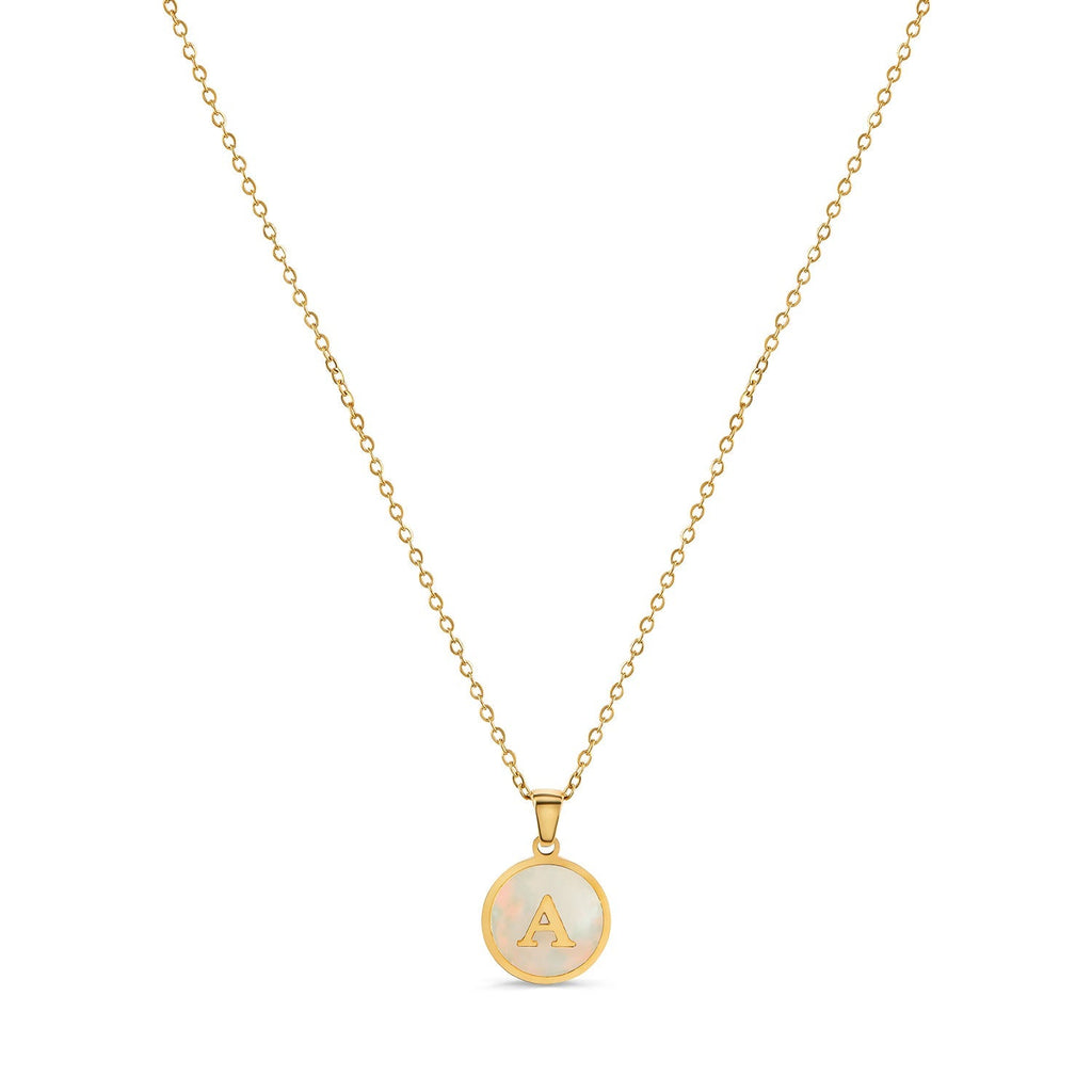 Colar Letra Inicial Marble Banhado em Ouro 18K