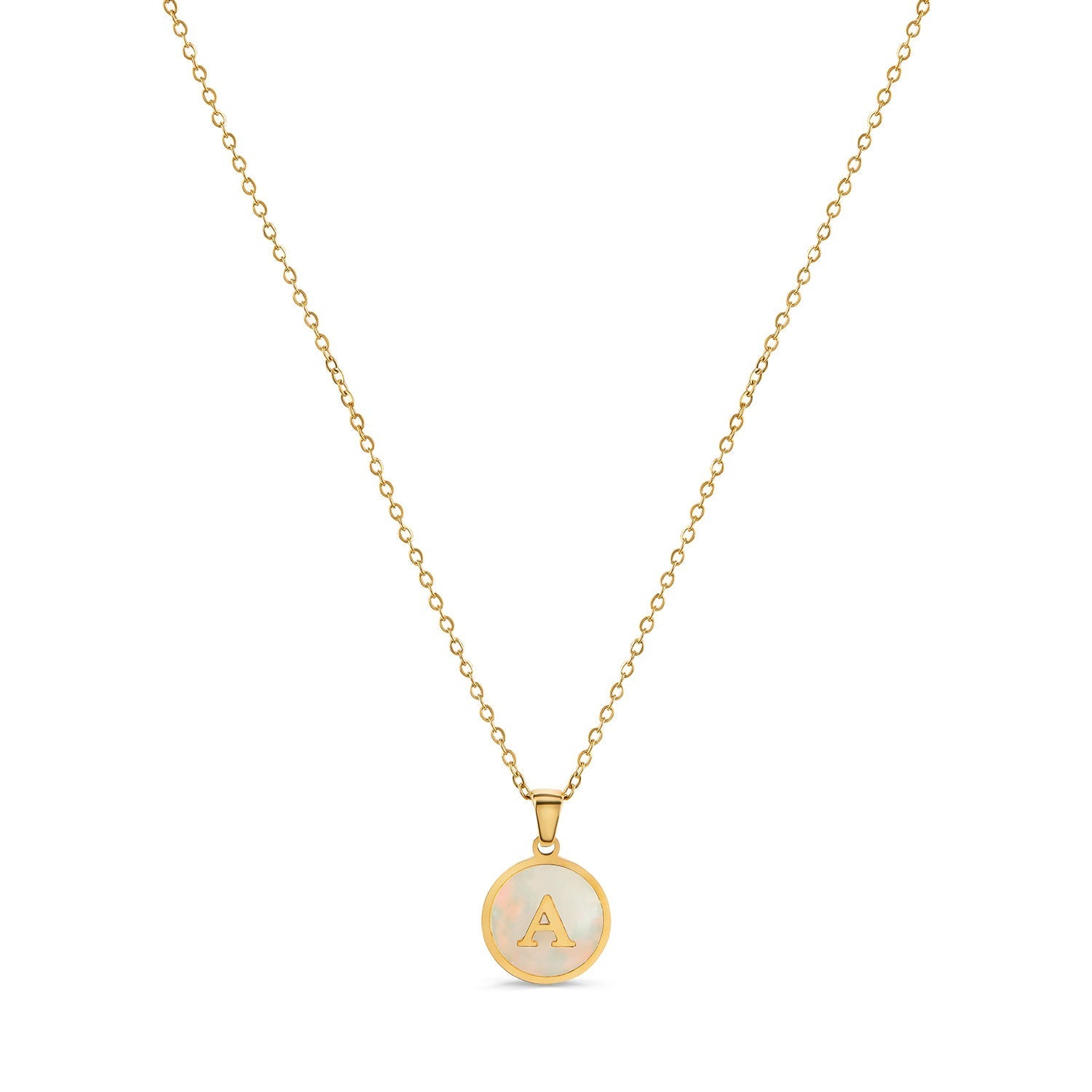 Colar Letra Inicial Marble Banhado em Ouro 18K