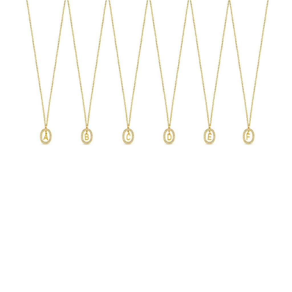 Colar Letra Inicial Prism Banhado em Ouro 18K