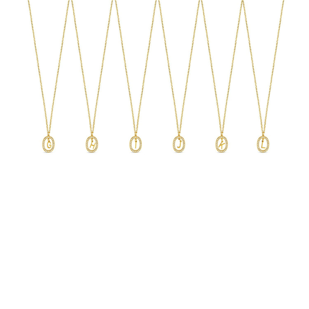 Colar Letra Inicial Prism Banhado em Ouro 18K