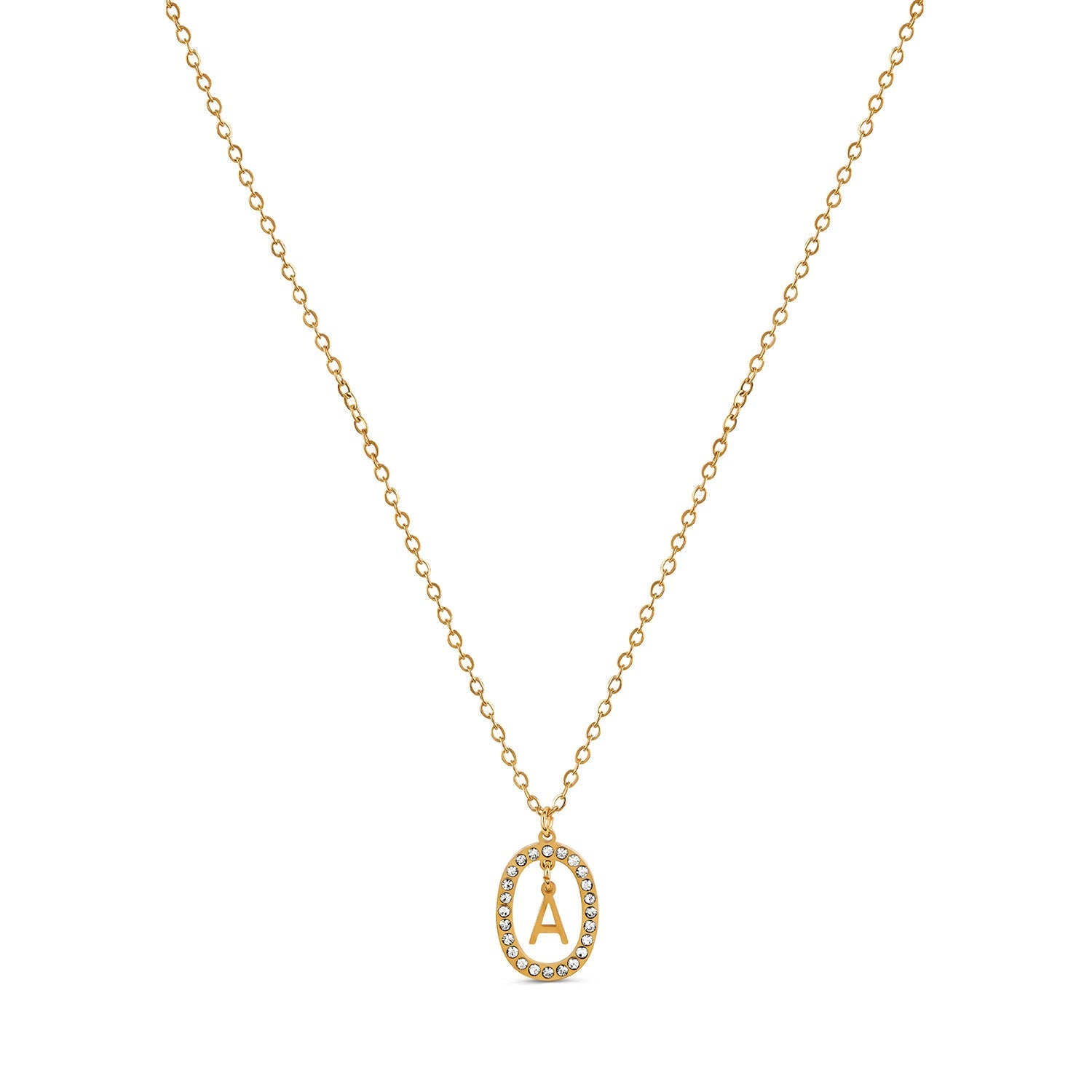 Colar Letra Inicial Prism Banhado em Ouro 18K