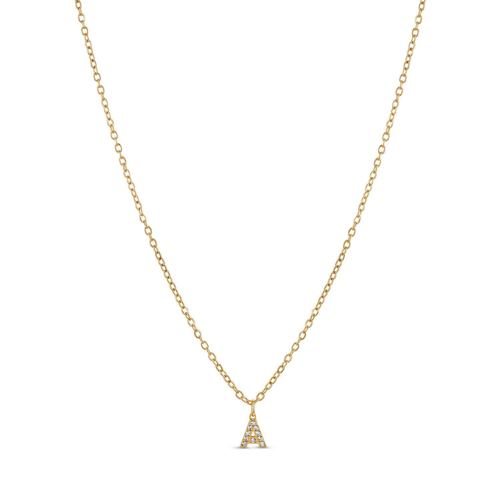 Colar Letra Inicial Stone Banhado em Ouro 18K