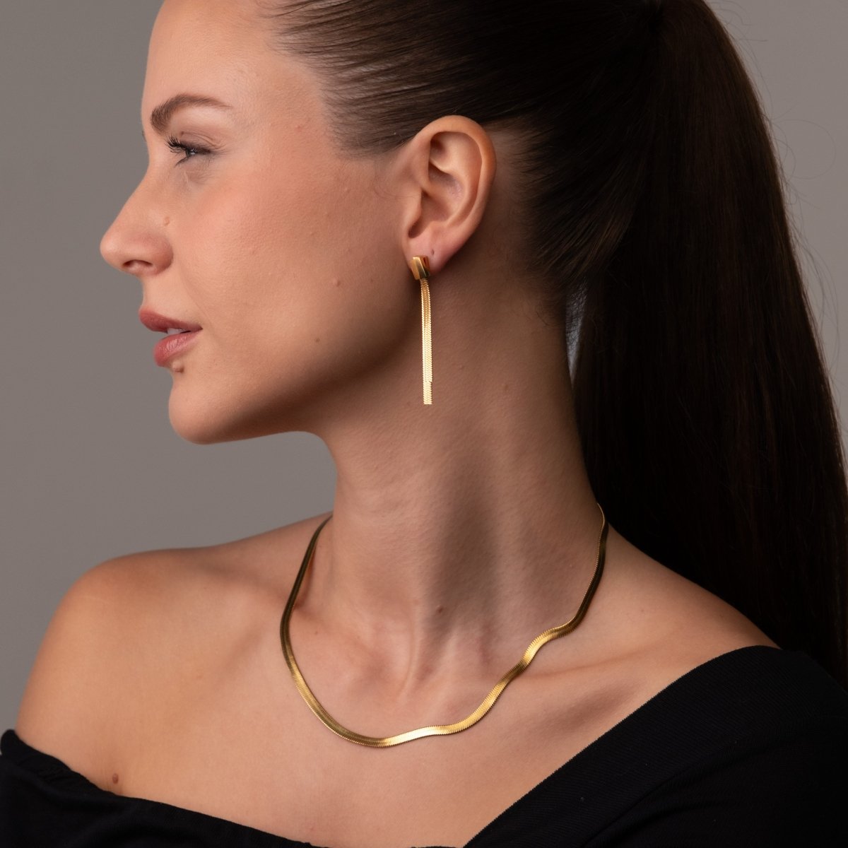 Colar Malha Snake Dourado Banhado em Ouro 18K