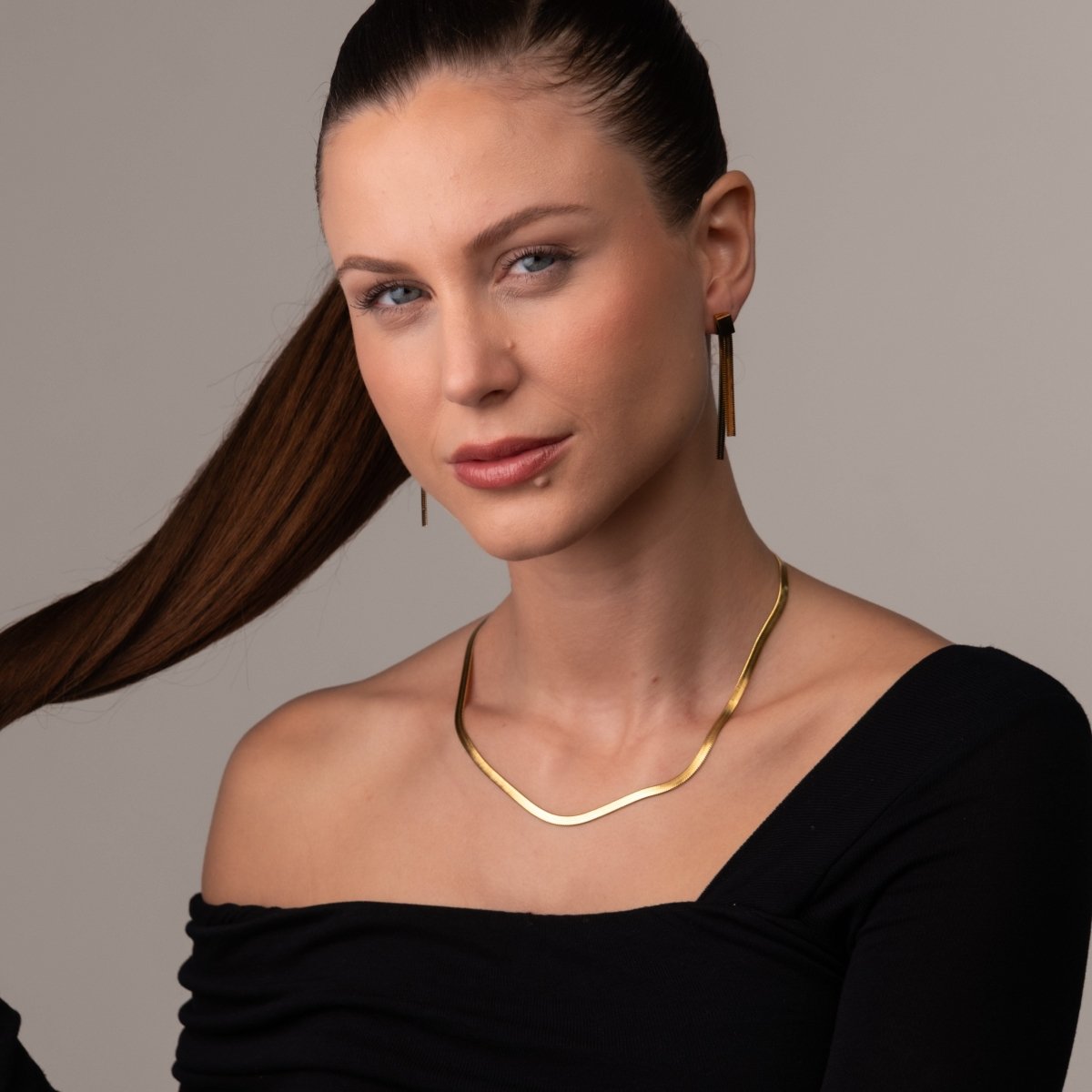 Colar Malha Snake Dourado Banhado em Ouro 18K