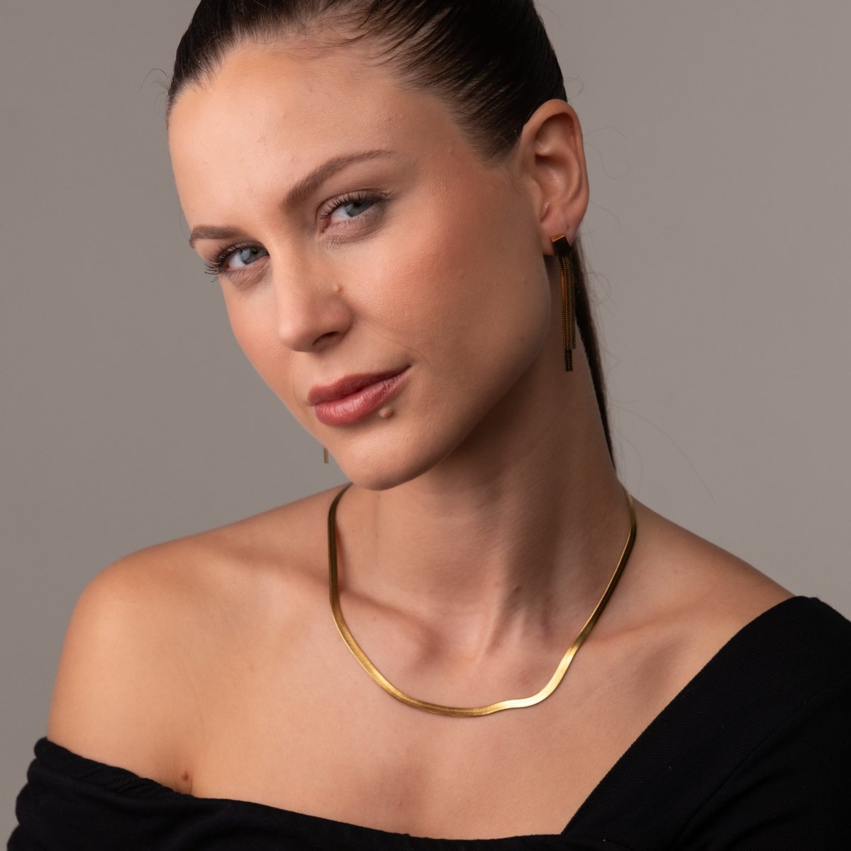 Colar Malha Snake Dourado Banhado em Ouro 18K