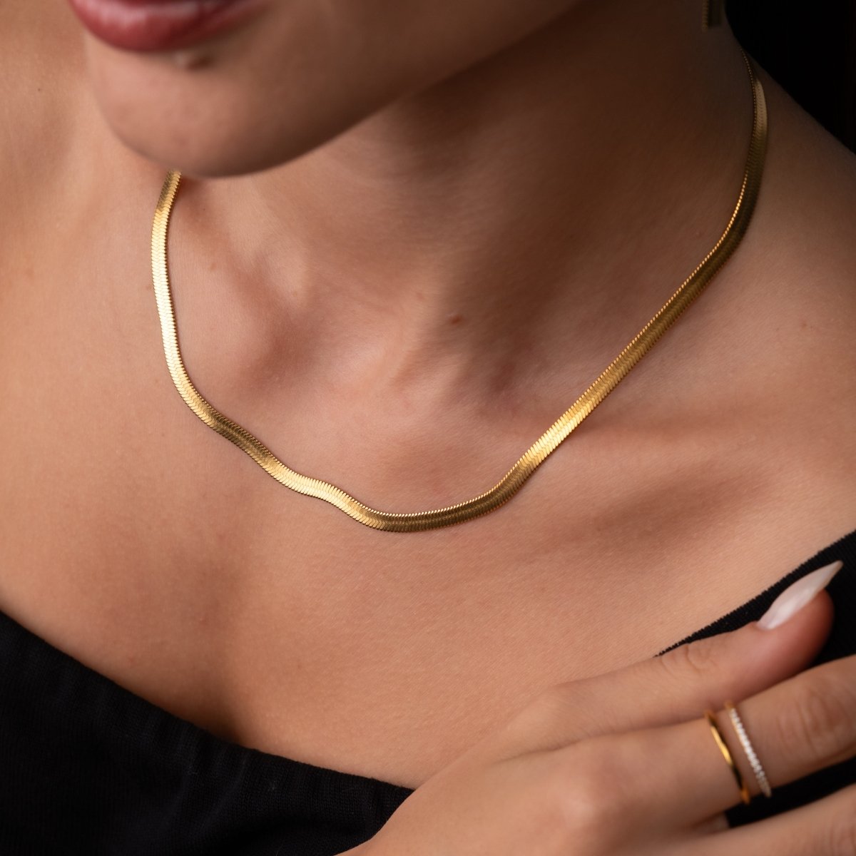 Colar Malha Snake Dourado Banhado em Ouro 18K