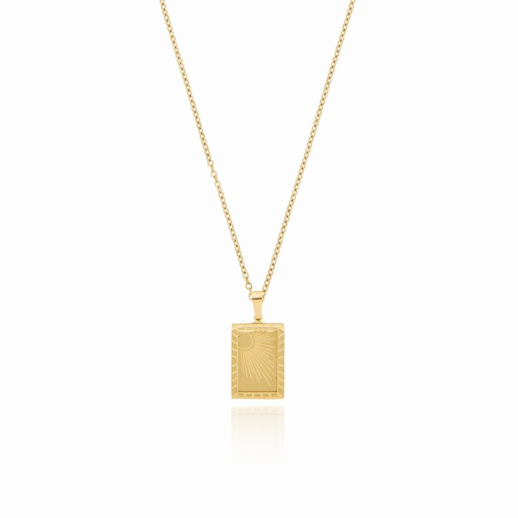 Colar Sunrise Pingente Nascer do Sol Banhado em Ouro 18K