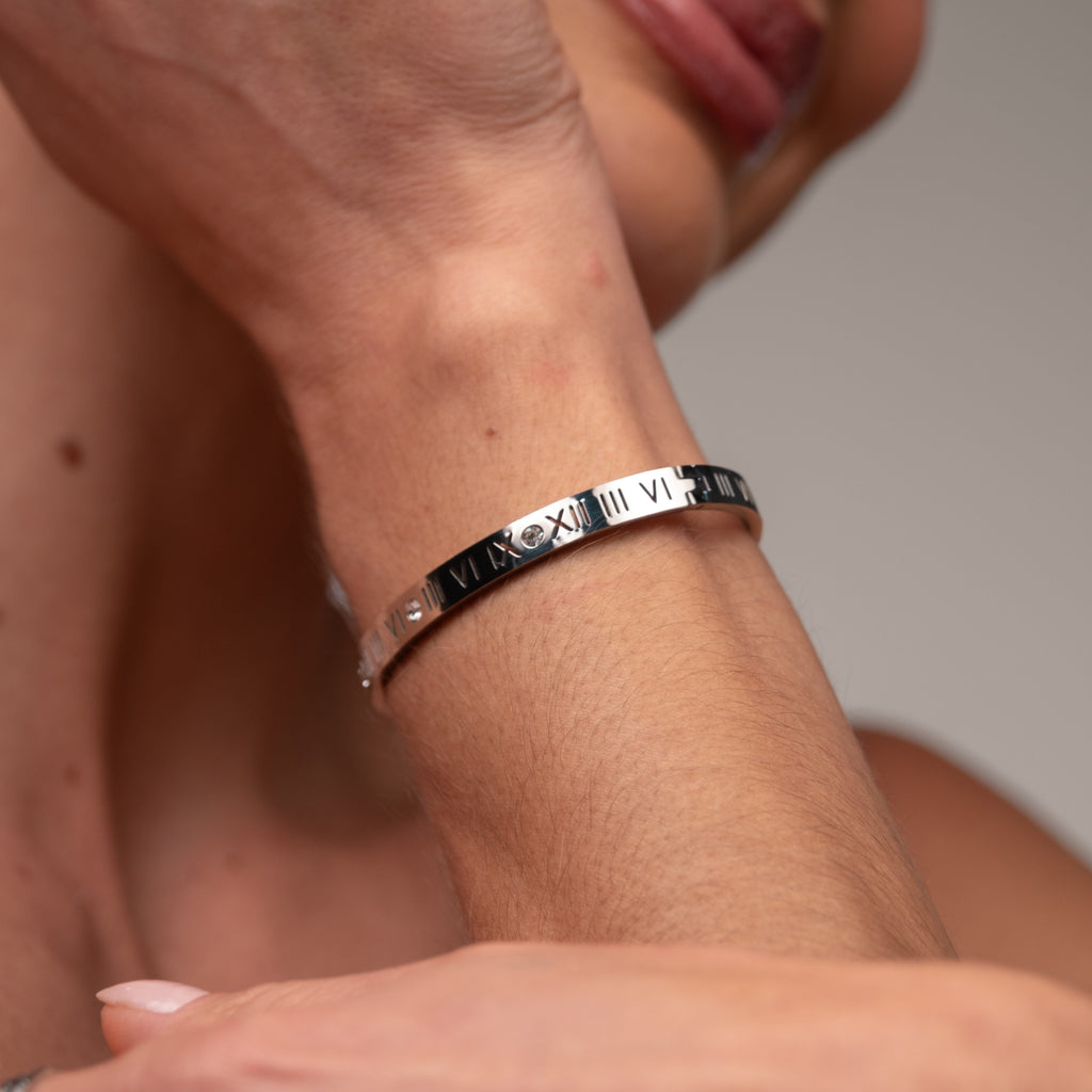 Bracelete Algarismo Romanos - Prata