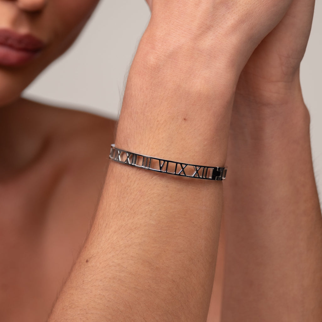 Bracelete Numeral Romanos - Prata