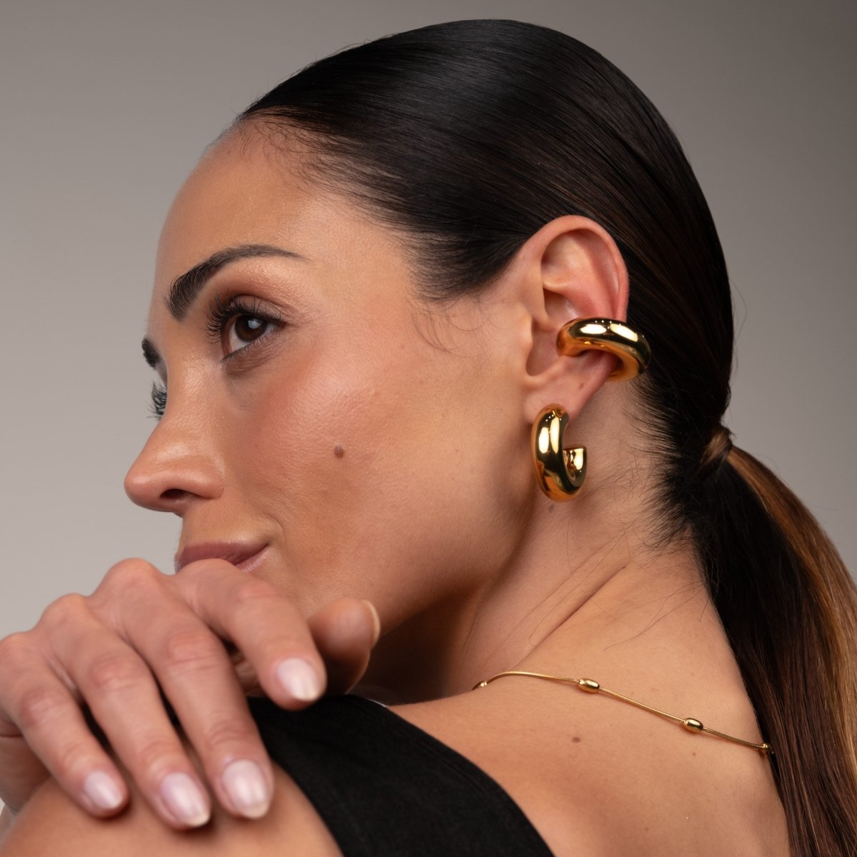 Ear Cuff Lola Chunky Banhado em Ouro 18K