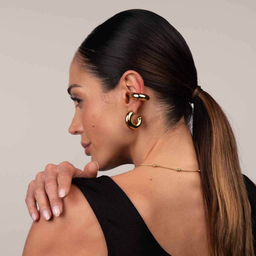 Ear Cuff Lola Chunky Banhado em Ouro 18K