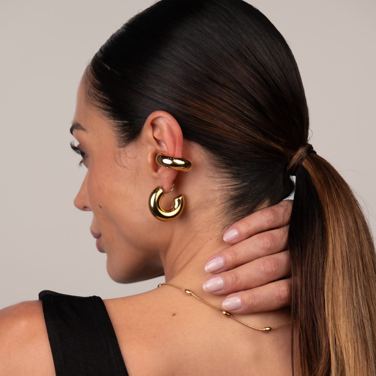 Ear Cuff Lola Chunky Banhado em Ouro 18K