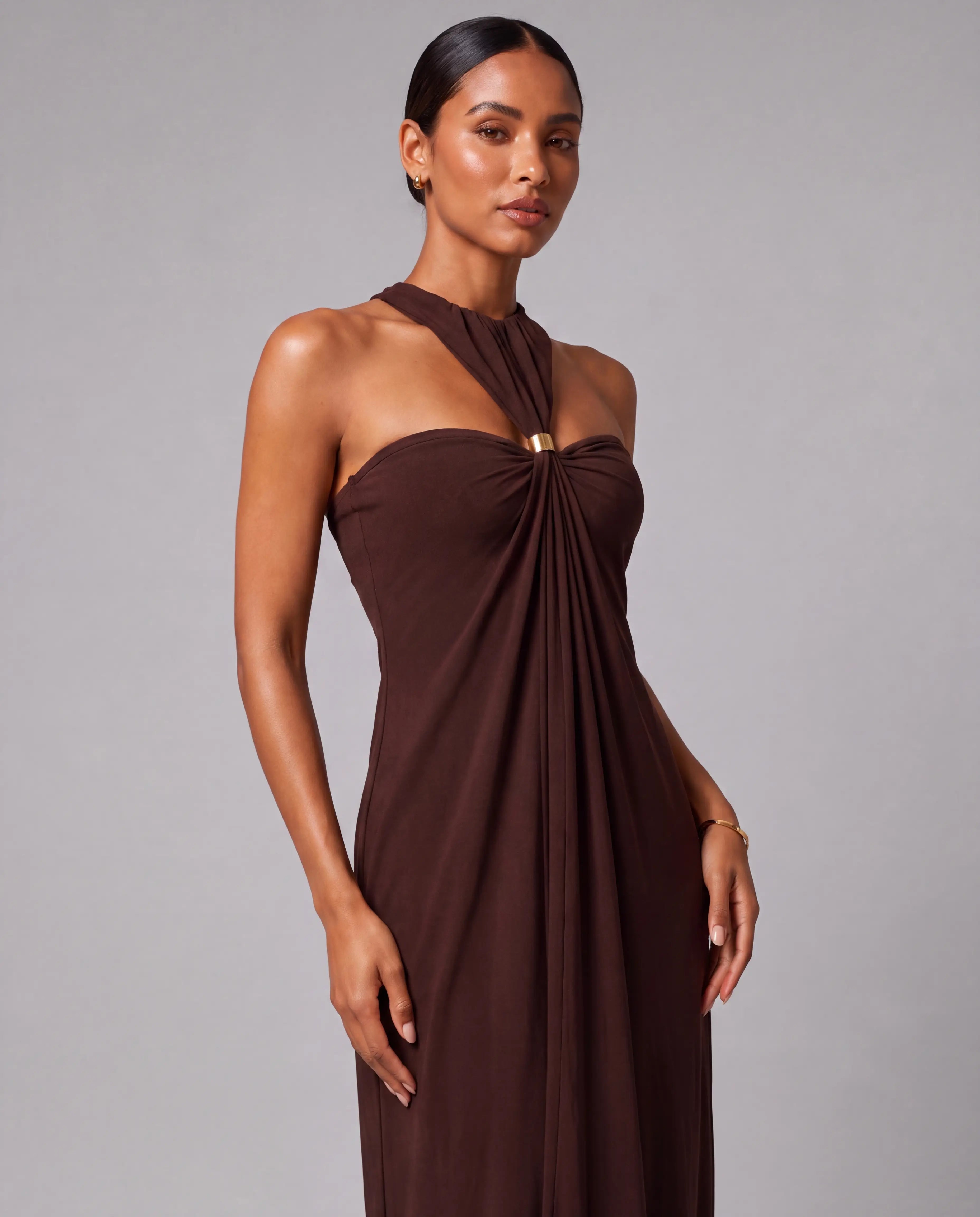 Vestido Longo Costas Abertas "Halter" Notte