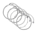 Kit Pulseiras Glamour Zircônias - Prata