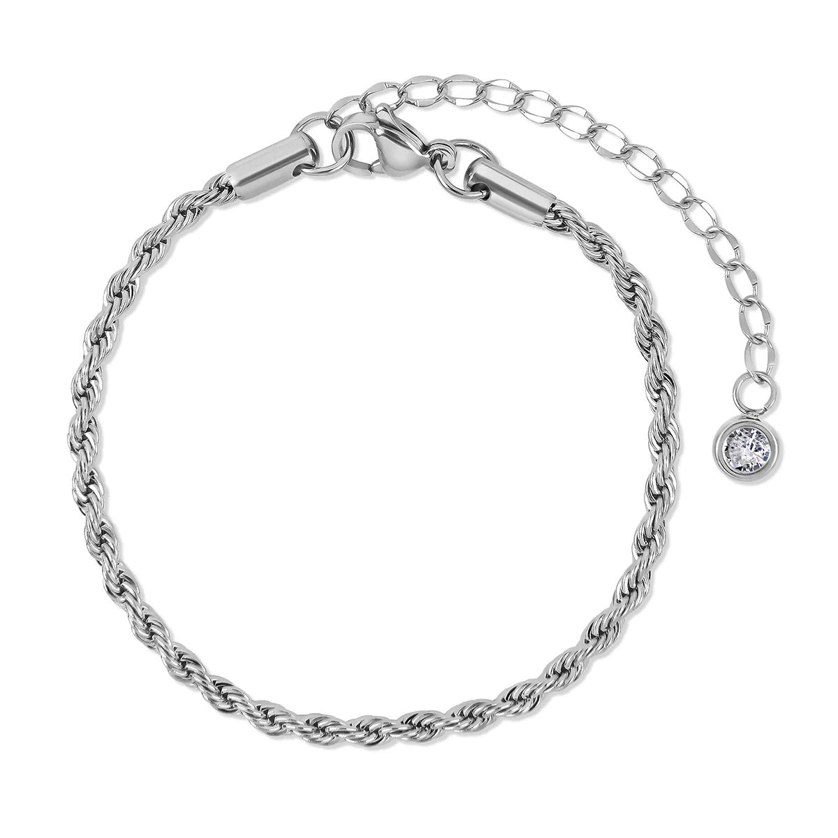 Kit Pulseiras Glamour Zircônias - Prata