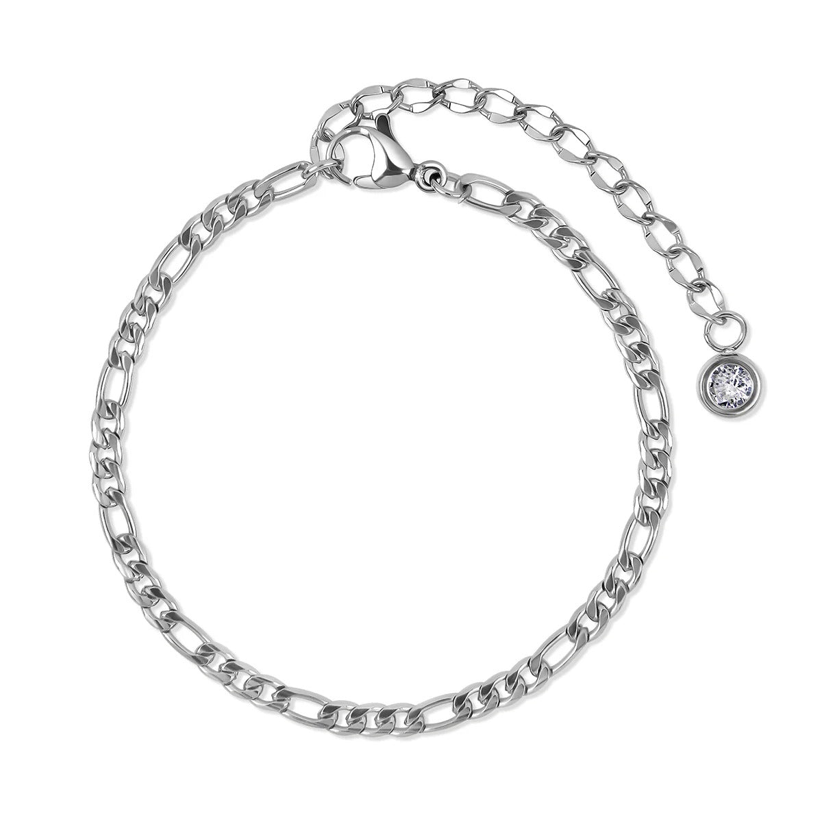 Kit Pulseiras Glamour Zircônias - Prata