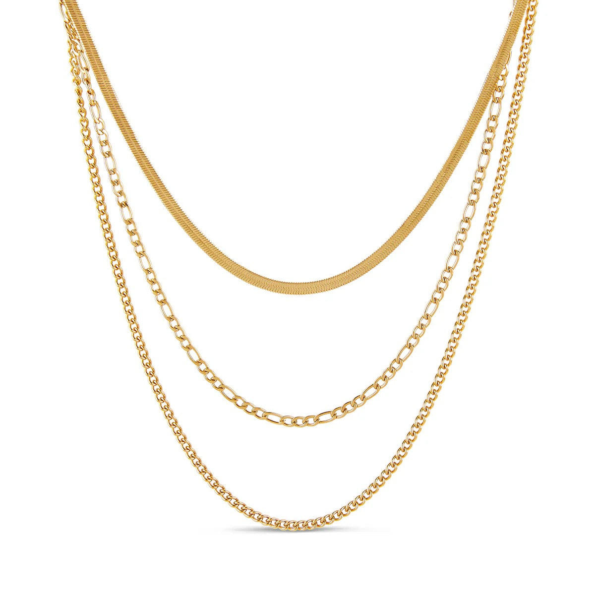 Mix de Correntes Banhado em Ouro 18k