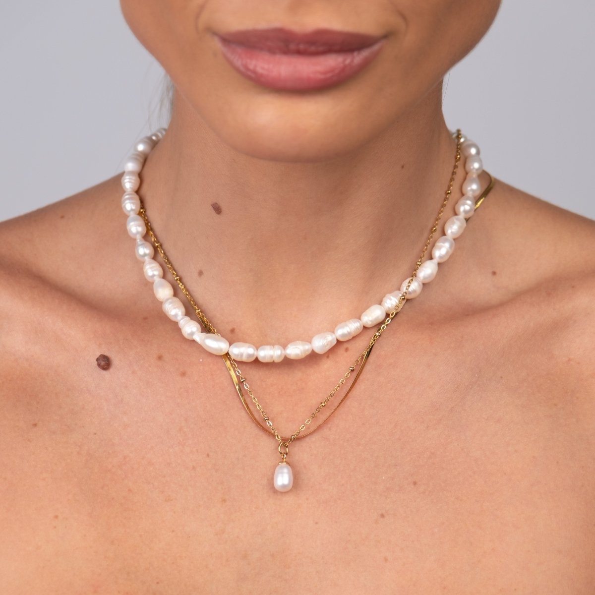 Mix Noronha Colar Triplo Banhado em Ouro 18k