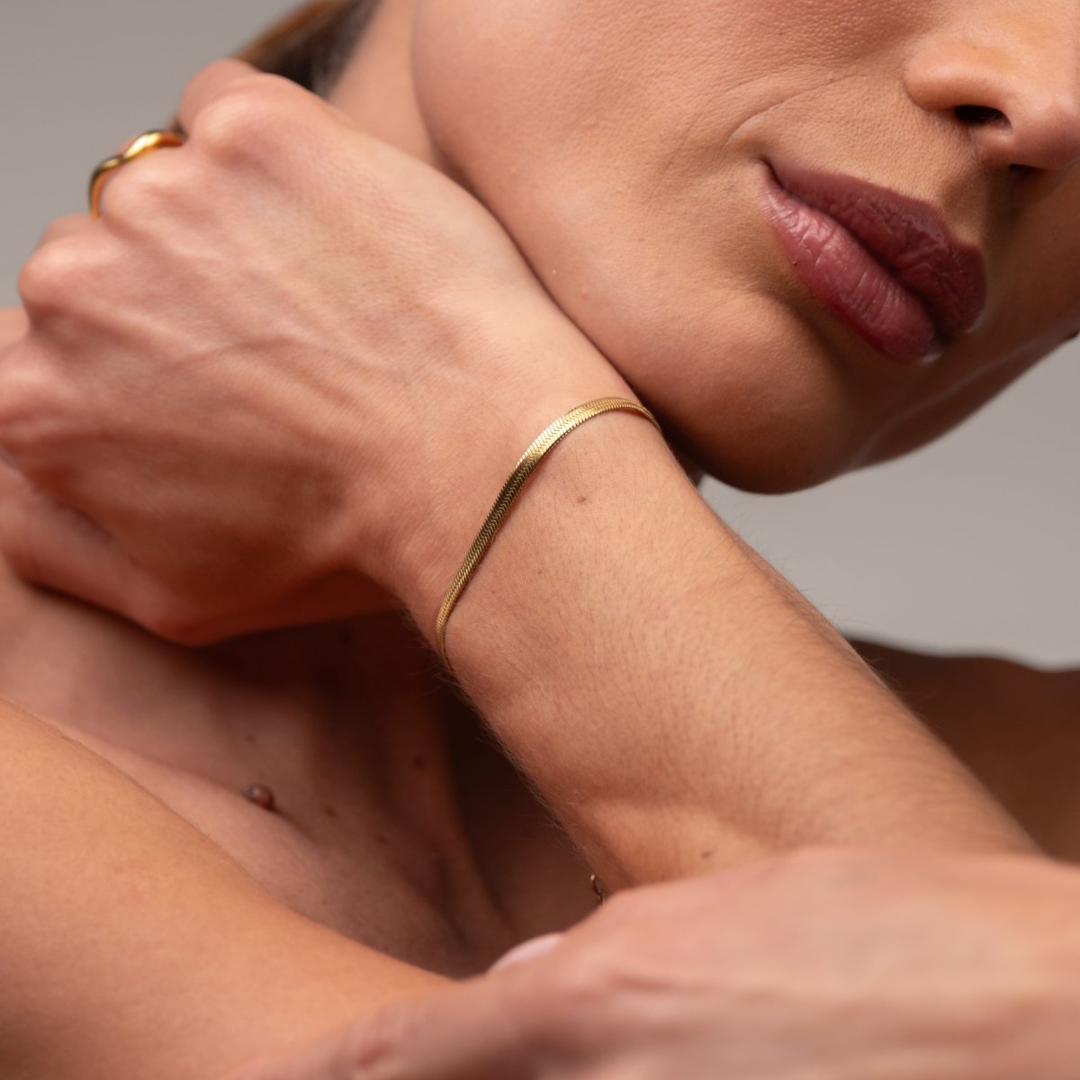 Pulseira Malha Banhada em Ouro 18K