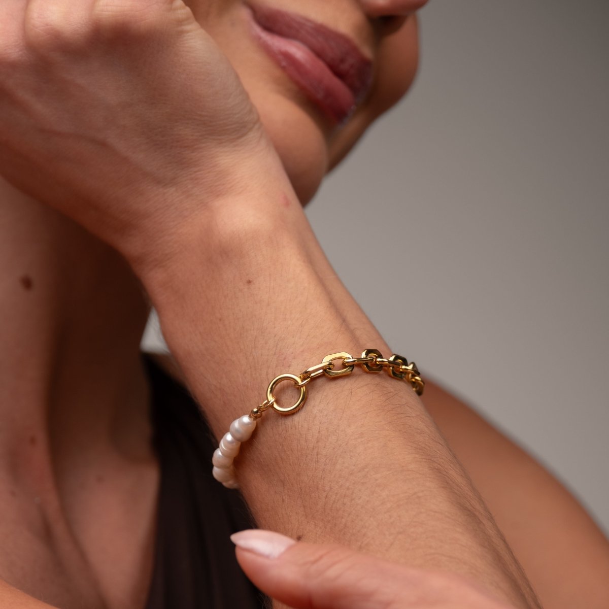 Pulseira Mood Pérola Banhado em Ouro 18k