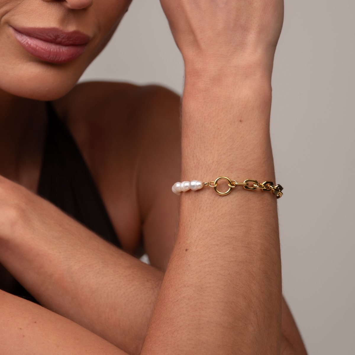 Pulseira Mood Pérola Banhado em Ouro 18k