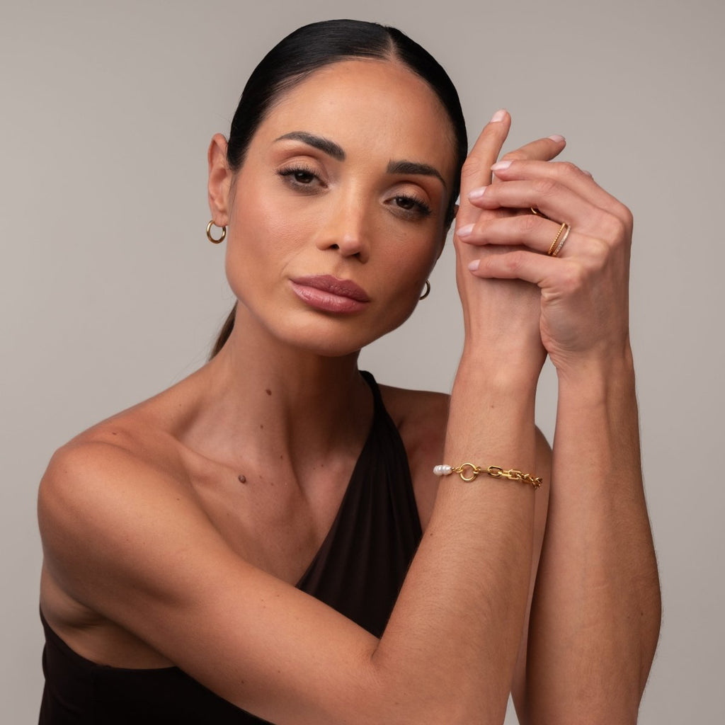 Pulseira Mood Pérola Banhado em Ouro 18k