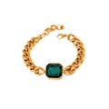Pulseira Rich Pedra Verde Esmeralda Banhado em Ouro 18k