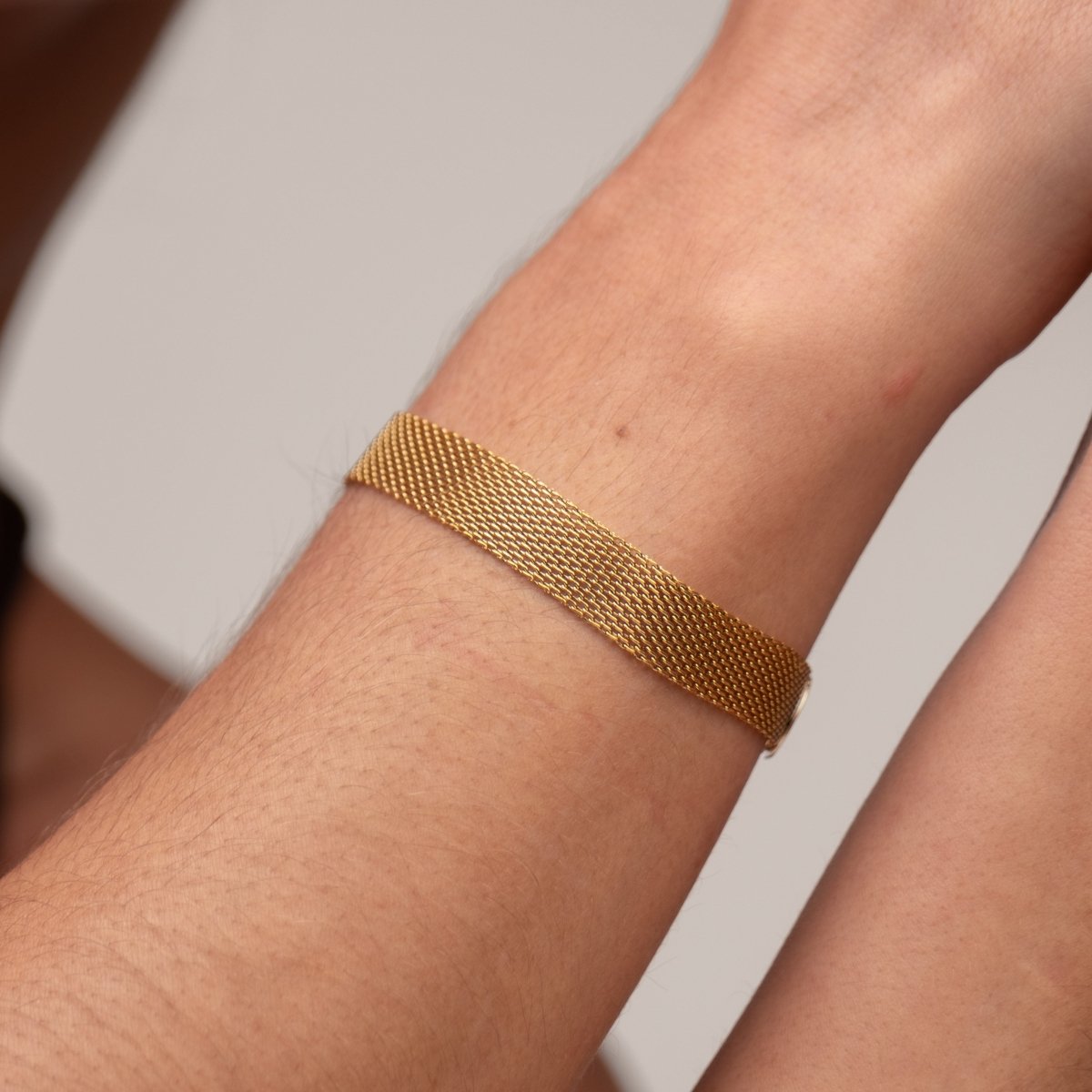 Pulseira Trama Lisa Banhada em Ouro 18K